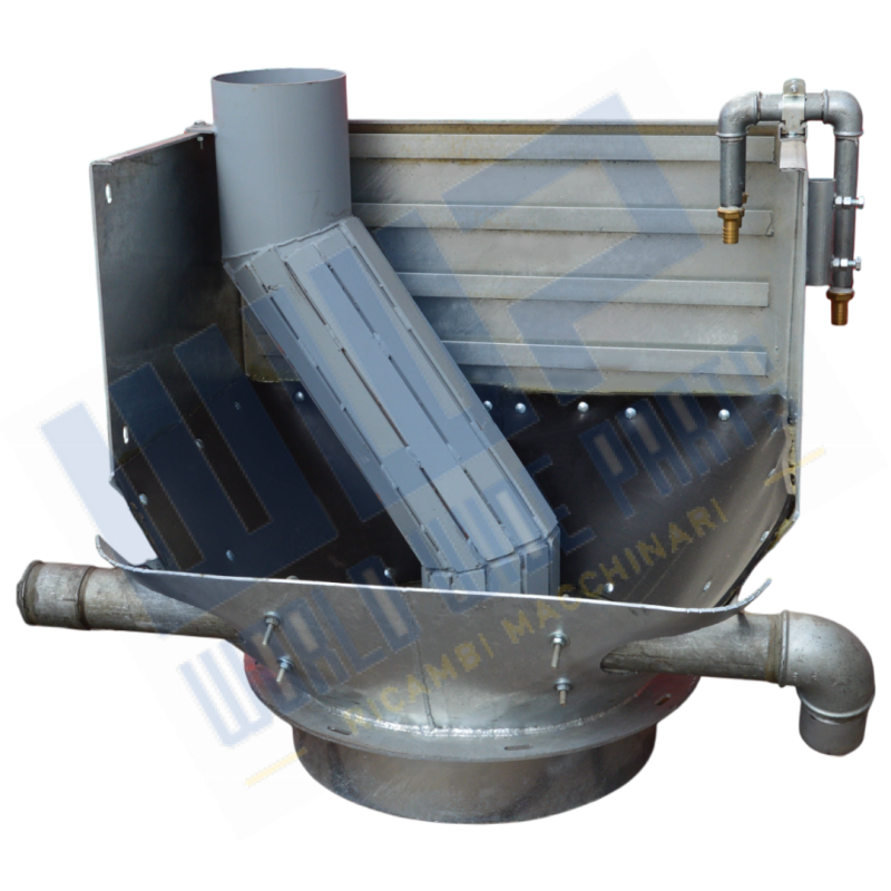 Unloading hopper in concrete mixer truck for 14 m belt with cement tube