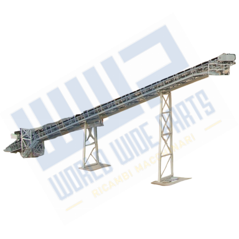 Nastro caricatore lunghezza 30.000 mm - larghezza 800 mm - portata 260 m³/h con telo liscio inclinazione 20°