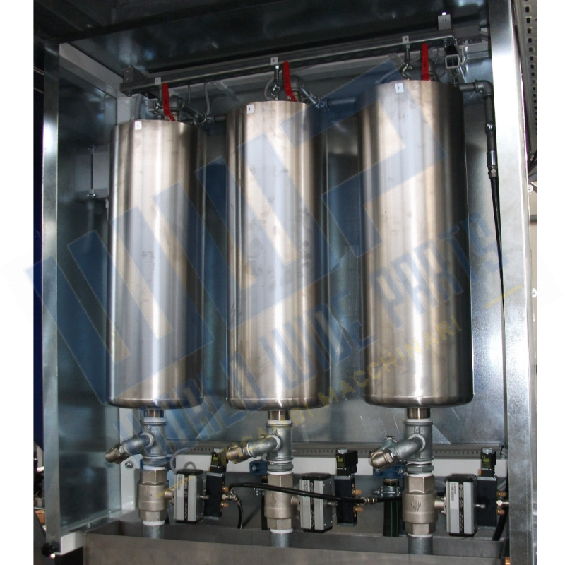 Stainless steel batcher for n° 3 admixture 12 l each