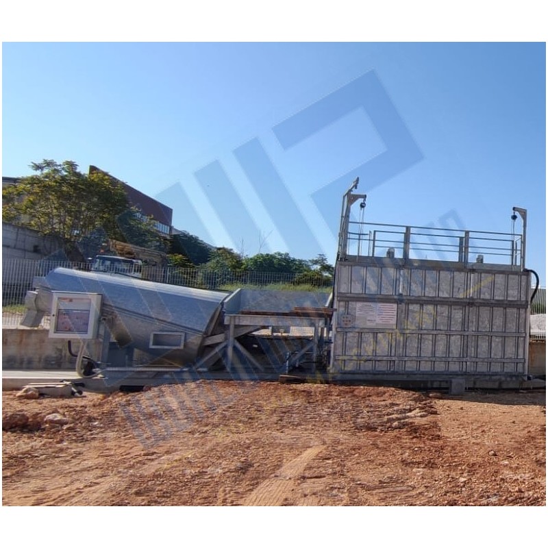 EUROWASH MOBILE - mobile plant for truck mixer washing and recycling concrete/water - drum system - fully galvanised