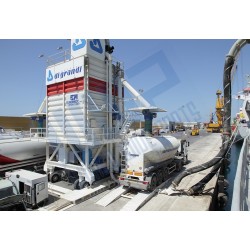 Mobile Harbor terminal for cement storage (170 m³) - unload from ship - load on tank truck