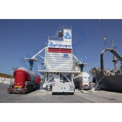 Mobile Harbor terminal for cement storage (170 m³) - unload from ship - load on tank truck