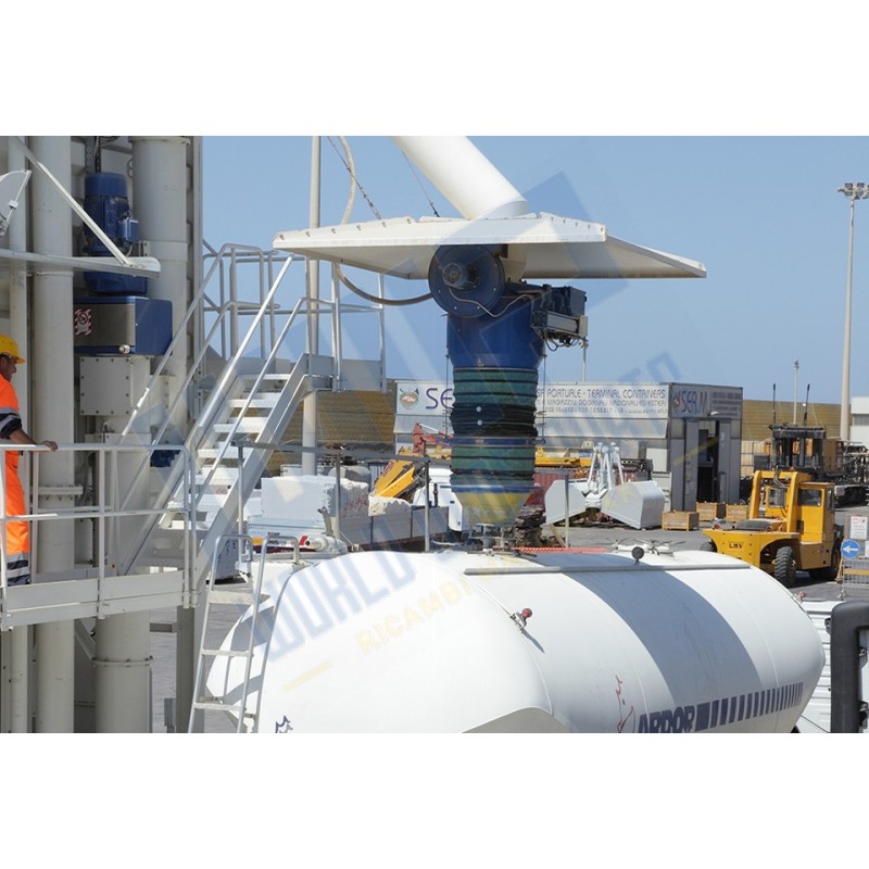 Mobile Harbor terminal for cement storage (170 m³) - unload from ship - load on tank truck