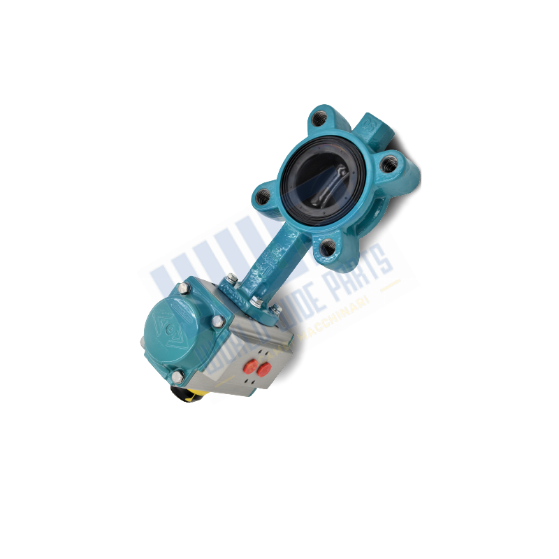 Butterfly valve with soft seal pneumatic actuator lug type DN 50