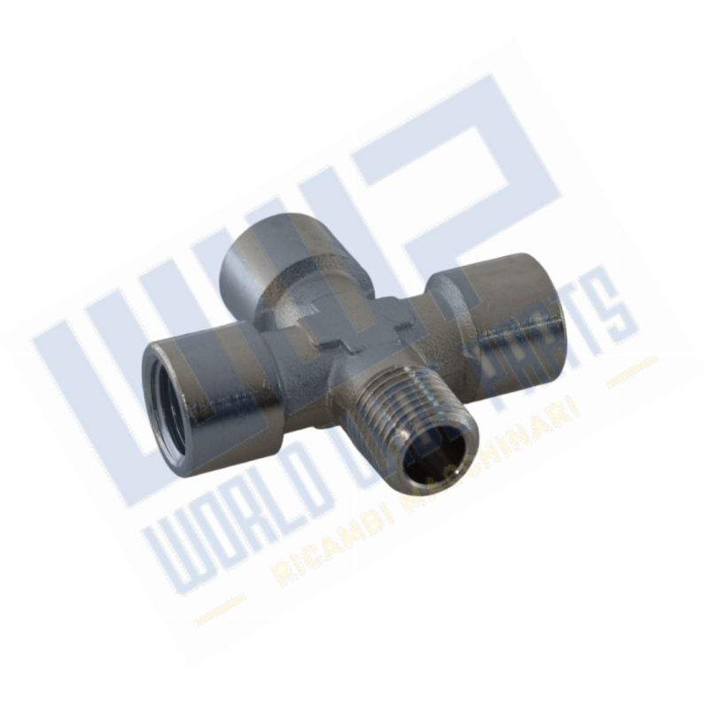 Galvanised cross air fitting M/F/F 1/4" - 1/4"